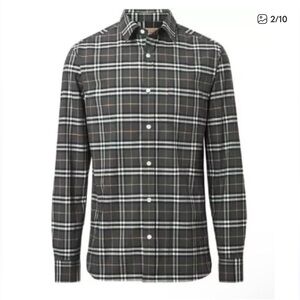 Burberry Men's black and white plaid Shirt